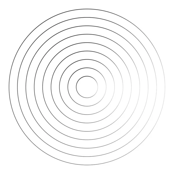 Concentric Radial Radiating Circles Rings — Stock Vector