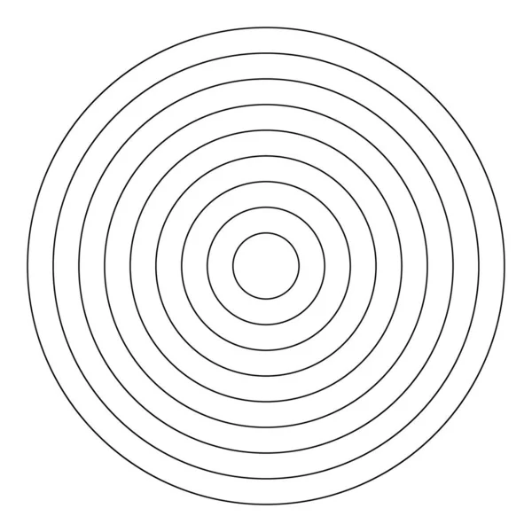 Konzentrische Radiale Strahlende Kreise Ringe — Stockvektor