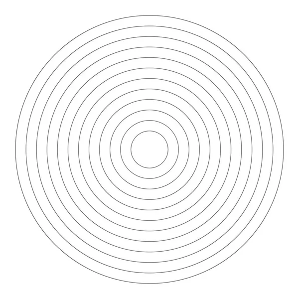 Concentric Radial Radiating Circles Rings — Stock Vector