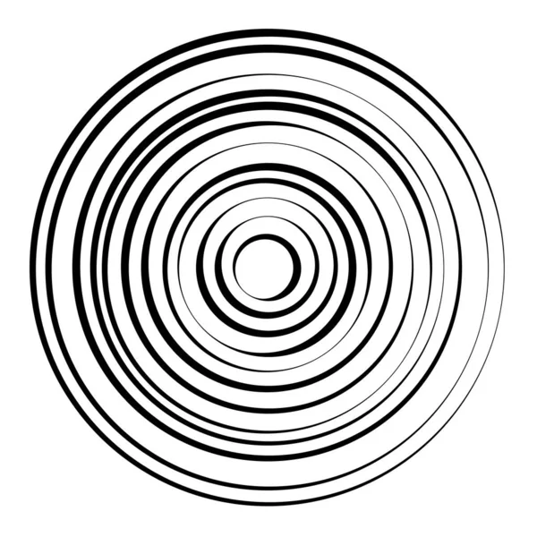 Concentrische Radiale Stralende Cirkels Ringen — Stockvector