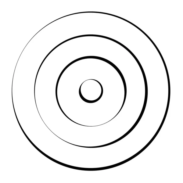 Soustředné Radiální Vyzařující Kruhy Kruhy — Stockový vektor