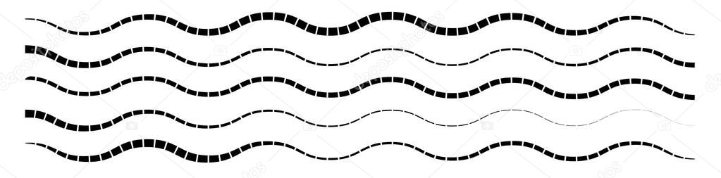 Line, stripe element with distorted, deformed effect - stock vector illustration, clip-art graphics