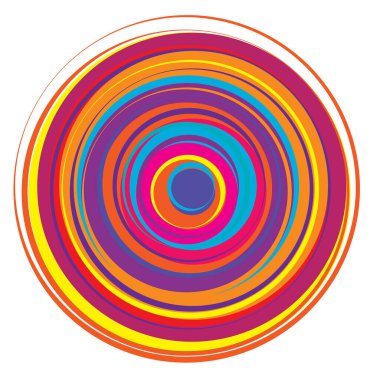 Rastgele, renkli eşmerkezli çemberler, halkalar