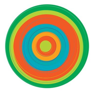 Rastgele, renkli eşmerkezli çemberler, halkalar