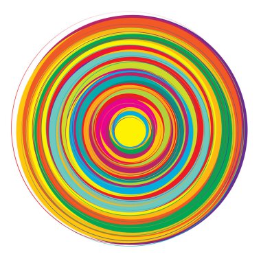 Rastgele, renkli eşmerkezli çemberler, halkalar