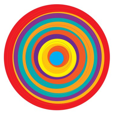 Rastgele, renkli eşmerkezli çemberler, halkalar