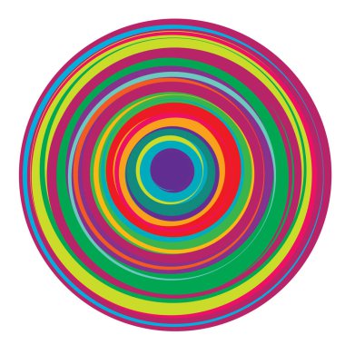 Rastgele, renkli eşmerkezli çemberler, halkalar
