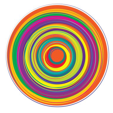 Rastgele, renkli eşmerkezli çemberler, halkalar