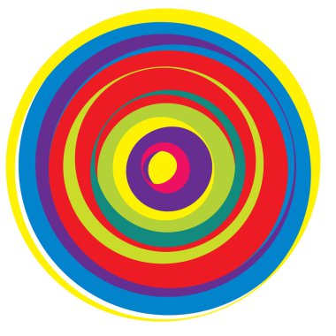 Rastgele, renkli eşmerkezli çemberler, halkalar