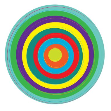 Rastgele, renkli eşmerkezli çemberler, halkalar