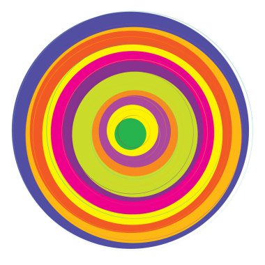 Rastgele, renkli eşmerkezli çemberler, halkalar