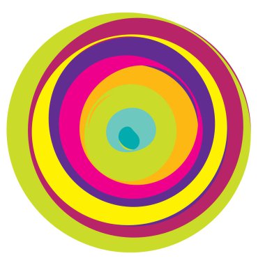 Rastgele, renkli eşmerkezli çemberler, halkalar