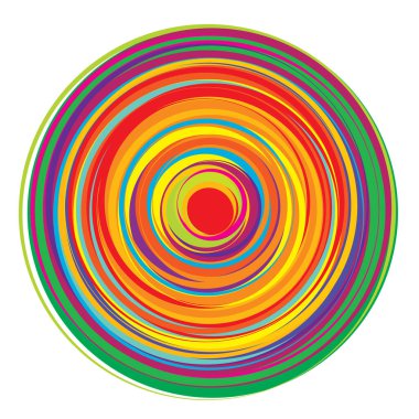 Rastgele, renkli eşmerkezli çemberler, halkalar