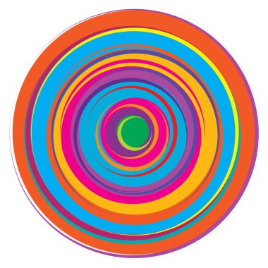 Rastgele, renkli eşmerkezli çemberler, halkalar
