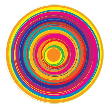 Rastgele, renkli eşmerkezli çemberler, halkalar