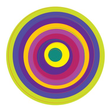 Rastgele, renkli eşmerkezli çemberler, halkalar