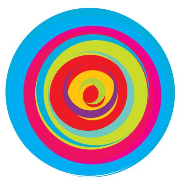 Rastgele, renkli eşmerkezli çemberler, halkalar