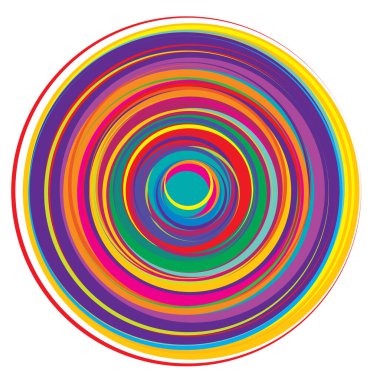 Rastgele, renkli eşmerkezli çemberler, halkalar