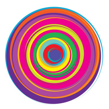 Rastgele, renkli eşmerkezli çemberler, halkalar