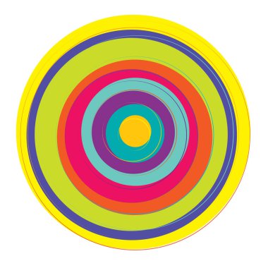 Rastgele, renkli eşmerkezli çemberler, halkalar