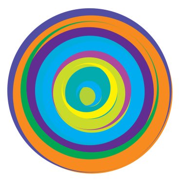 Rastgele, renkli eşmerkezli çemberler, halkalar