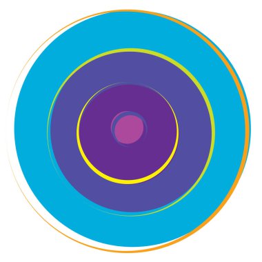 Rastgele, renkli eşmerkezli çemberler, halkalar