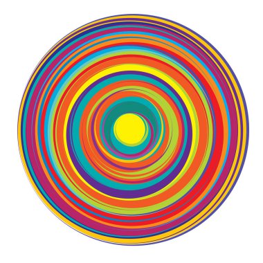 Rastgele, renkli eşmerkezli çemberler, halkalar