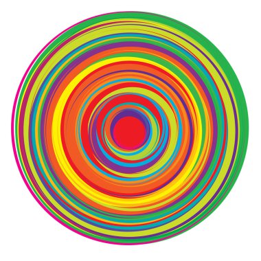 Rastgele, renkli eşmerkezli çemberler, halkalar
