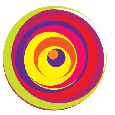 Rastgele, renkli eşmerkezli çemberler, halkalar