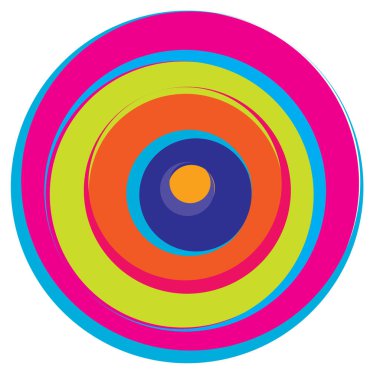 Rastgele, renkli eşmerkezli çemberler, halkalar