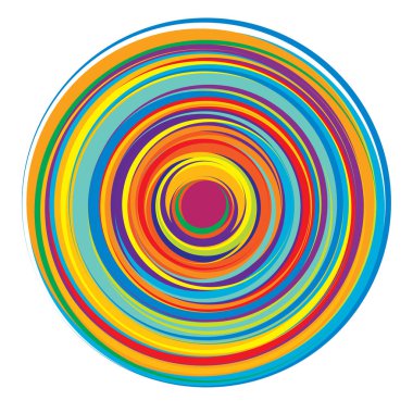Rastgele, renkli eşmerkezli çemberler, halkalar