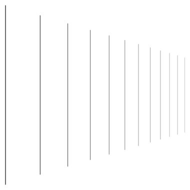 Perspektifte 3D çizgiler, açılı, eğimli, eğimli ve köşegen çizgiler, çizgili vektör tasarım ögesi - stok vektör çizimi, klip- sanat grafikleri