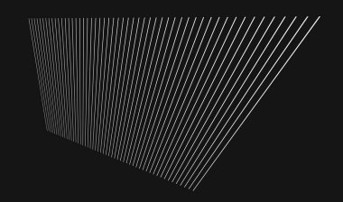 Üç boyutlu çizgiler, çizgiler. Perspektif, kaybolma, yakınsayan çizgiler - stok vektör illüstrasyonu, klip sanatları grafikleri