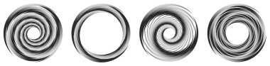 Spiral, girdap ve dönme, fırıldak tasarım elementi. Girdap, kasırga etkisi segmentli, eşmerkezli daireler, halka simgesi - stok vektör illüstrasyonu, klip- sanat grafikleri