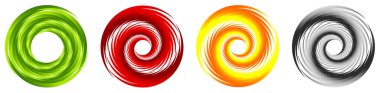 Spiral, girdap ve dönme, fırıldak tasarım elementi. Girdap, kasırga etkisi segmentli, eşmerkezli daireler, halka simgesi - stok vektör illüstrasyonu, klip- sanat grafikleri