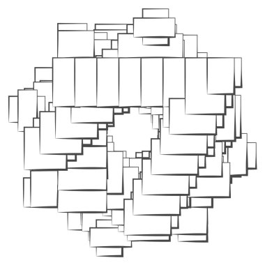 Soyut geometrik siyah-beyaz vektör çizimi