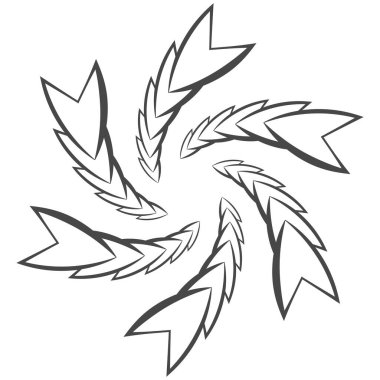 Soyut geometrik siyah-beyaz vektör çizimi