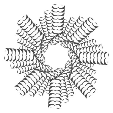 Soyut geometrik siyah-beyaz vektör çizimi