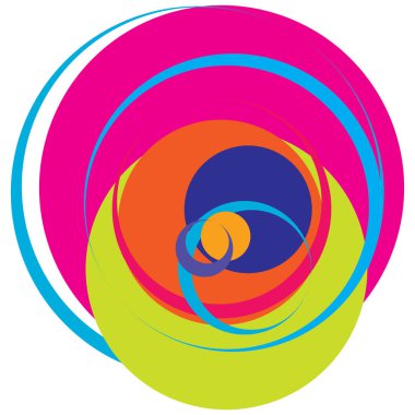 Soyut, sanatsal gelişigüzel, renkli konsantrik, dairesel, ışıldayan daireler, halkalar