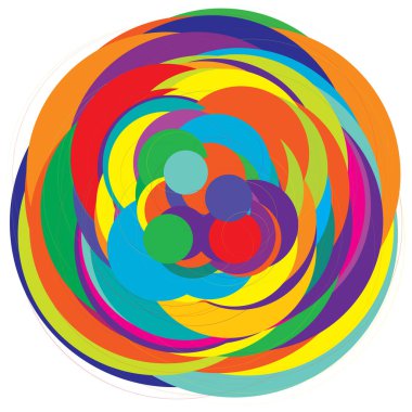 Soyut, sanatsal gelişigüzel, renkli konsantrik, dairesel, ışıldayan daireler, halkalar