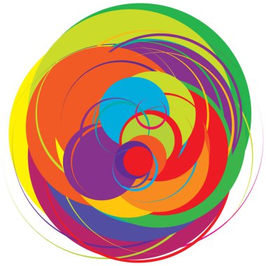 Soyut, sanatsal gelişigüzel, renkli konsantrik, dairesel, ışıldayan daireler, halkalar