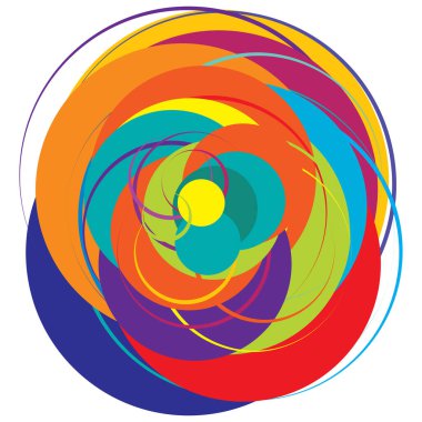 Soyut, sanatsal gelişigüzel, renkli konsantrik, dairesel, ışıldayan daireler, halkalar