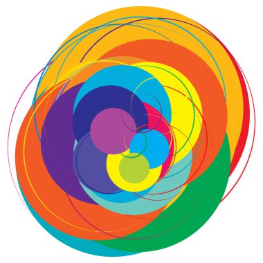 Soyut, sanatsal gelişigüzel, renkli konsantrik, dairesel, ışıldayan daireler, halkalar