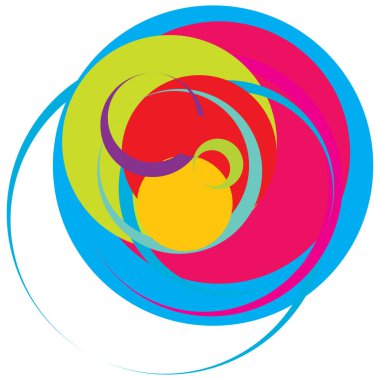 Soyut, sanatsal gelişigüzel, renkli konsantrik, dairesel, ışıldayan daireler, halkalar