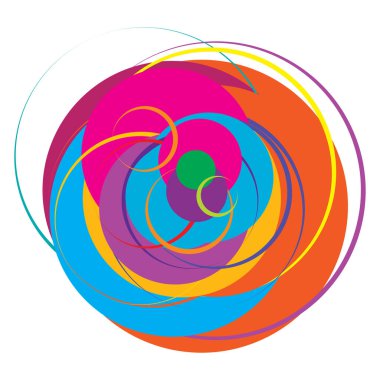 Soyut, sanatsal gelişigüzel, renkli konsantrik, dairesel, ışıldayan daireler, halkalar