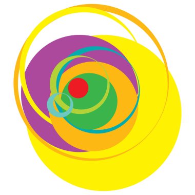 Soyut, sanatsal gelişigüzel, renkli konsantrik, dairesel, ışıldayan daireler, halkalar