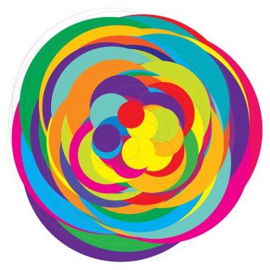 Soyut, sanatsal gelişigüzel, renkli konsantrik, dairesel, ışıldayan daireler, halkalar