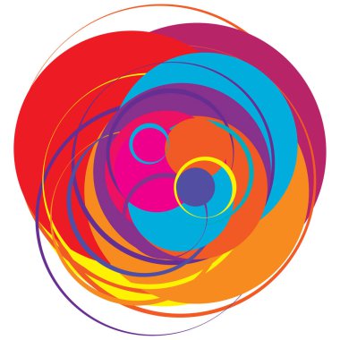 Soyut, sanatsal gelişigüzel, renkli konsantrik, dairesel, ışıldayan daireler, halkalar