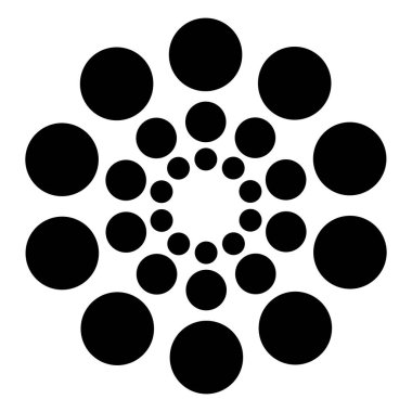 Çemberler, noktalar, yarım ton soyut dairesel tasarım element vektörü