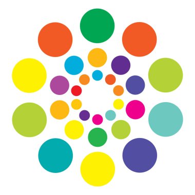 Çemberler, noktalar, yarım ton soyut dairesel tasarım element vektörü